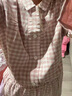 無(wú)印良品（MUJI）[自營(yíng)限定款]女士無(wú)側縫 雙層紗織睡衣  軟棉棉內衣 淺粉色格紋 L 曬單實(shí)拍圖