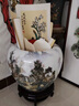 晟煦景德鎮陶瓷書(shū)畫(huà)筒字畫(huà)卷軸收納缸桶書(shū)房客廳裝飾花瓶瓷器擺件畫(huà)缸 煙雨江南蘋(píng)果型小號-肚經(jīng)40高32送底座 曬單實(shí)拍圖