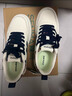 森馬男鞋春季新款透氣帆布百搭板鞋男士休閑運動(dòng)軟底增高真皮小白潮鞋 白深藍 （基礎款） 41 曬單實(shí)拍圖