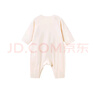 英氏嬰兒衣服新生兒哈衣秋冬季寶寶蠶絲純棉輕薄保暖連體衣 奶油乳酪YLHAJ32025A 52cm 曬單實(shí)拍圖