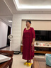 意枕上胖媽媽喜婆婆婚宴夏裝連衣裙兩件套加肥加大碼中老年高貴禮服長(zhǎng)裙 紅色兩件套 3XL 建議體重120-135 曬單實(shí)拍圖