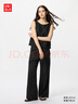 優(yōu)衣庫女裝麻混紡松緊長褲/休閑褲473791 09 黑色 M /160/66A 曬單實(shí)拍圖