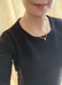 皮爾卡丹女士毛衣秋冬2024年新款圓領(lǐng)中長款針織打底衫內(nèi)搭洋氣100％羊毛 駝色 M 曬單實拍圖