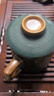 津盼汝窯陶瓷茶杯 茶水分離杯帶過(guò)濾茶漏泡茶杯辦公室家用男士禮盒裝 汝窯陶瓷茶杯 曬單實(shí)拍圖