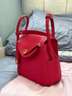 LORAWIER輕奢包包女款單肩包斜挎女包奢侈品牌情人節新年生日禮物送女友 琳迪包紅色-大號26cm 贈絲巾+小馬掛件 曬單實(shí)拍圖