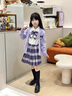 G.DUCKKIDS女童套裝春秋季2025新款衣服兒童小女孩洋氣秋裝jk學(xué)院風(fēng)套裝裙子 紫色三件套 140 cm 曬單實(shí)拍圖