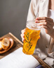 然也玻璃水杯子耐高溫吸管杯辦公室高顏值飲料杯茶杯600mlKH101 曬單實(shí)拍圖
