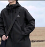 駱駝（CAMEL）雨神戶外沖鋒衣戶外登山服防風防水時尚運動外套 A13CATR157A，幻影黑，男女同款 XL 曬單實拍圖