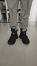 啄木鳥(niǎo)高幫男鞋隱形內增高12cm10cm8cm6cm百搭厚底老爹鞋子純黑武士潮鞋 黑色-四季/增高6cm舒適增高 42 曬單實(shí)拍圖