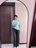南叮雅格孕婦褲子秋冬外穿新款低腰闊腿褲長(cháng)褲加絨加厚冬裝休閑寬松直筒褲 深灰色 L 105-125斤 曬單實(shí)拍圖
