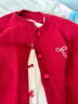 優(yōu)優(yōu)1點(diǎn)（Yoyo one）女童秋冬連衣裙套裝兒童2025新款春秋裝紅色絲絨裙子大童針織毛衣 19800紅色假兩件毛衣 130 130cm 曬單實(shí)拍圖