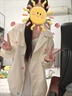燦圖美式設計感碎花夾克外套女春秋季新款潮流棒球服寬松休閑上衣服 杏色 L 曬單實(shí)拍圖