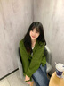 FSHE復古毛衣女秋冬2025年新款時(shí)尚氣質(zhì)慵懶休閑上衣女針織開(kāi)衫外套女 綠色 均碼 80--125斤 曬單實(shí)拍圖