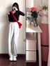 妙奕嘉白色褲子女休閑褲2025秋裝新款女褲運動(dòng)褲寬松闊腿褲長(cháng)褲衛褲顯瘦 兩穿抽繩白灰褲【加厚baby絨】 XL 【建議116-125斤】 曬單實(shí)拍圖