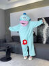 丑魚(yú)睡衣加厚連帽大碼搞怪連體睡衣女男秋冬季加厚保暖情侶家居服 丑魚(yú)連體衣+帶鞋子 XL 170-182cm（高品質(zhì)） 曬單實(shí)拍圖