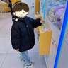 波波拉童年兒童羽絨服童裝男童冬季寶寶三防加厚面包服2025短款冬裝保暖外套 黑色 140 曬單實(shí)拍圖