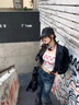 AAISUP美拉德棕色PU皮衣外套女2025年春秋高級感氣質(zhì)百搭短款開(kāi)衫夾克潮 黑色 M 曬單實(shí)拍圖