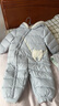 戴維貝拉（DAVE＆BELLA）新生兒羽絨連體衣滿(mǎn)月寶寶爬服哈衣幼童衣服冬季新款外出服 淺藍色【現貨】 80cm （建議身高73-80cm） 曬單實(shí)拍圖