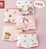 愛貝迪拉（AIBEDILA）女童內(nèi)褲兒童女寶寶小女孩女寶2小童嬰兒四角純棉a類平角短褲全棉 【平角款】公主多莉 5條 【純棉抑菌 云感棉柔】 120 (M) 碼建議3-5歲25-35斤 曬單實拍圖