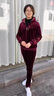 鹿儷秀媽媽冬裝金絲絨運動(dòng)服套裝加絨加厚中年女裝中老年秋冬季休閑外套 酒紅【高品質(zhì)加絨套裝】 2XL 【建議105-118斤】 曬單實(shí)拍圖