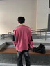 UUCSCC嘻哈潮牌破洞假兩件圓領(lǐng)衛(wèi)衣美式復(fù)古vintage寬松長袖帽衫 紅色 L  130-150斤 曬單實(shí)拍圖