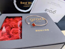 Grace Girl原創(chuàng  )四葉草銀手鐲女紅瑪瑙輕奢時(shí)尚飾品生日情人節禮物送女友老婆 四葉草手鐲（紅） 曬單實(shí)拍圖