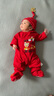 傳樂(lè )星（CHUANLEXING）蛇寶滿(mǎn)月嬰兒衣服百天百日宴春秋款男女新生兒連體衣喜慶套裝 我滿(mǎn)月啦-福蛇(夏季長(cháng)款+帽襪) 59cm (9-12斤/0-3月)滿(mǎn)月 曬單實(shí)拍圖