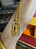 老鋪黃金古法手工足金項鏈 · 金剛杵（2號）鉆飾吊墜（金鏈 · 轉動(dòng)款） 中號金重約13.0g 曬單實(shí)拍圖
