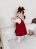 優(yōu)奇女童連衣裙秋裝洋氣兒童假兩件公主裙女寶寶周歲禮服春秋嬰兒裙子 紅色【春秋款】 80 曬單實(shí)拍圖