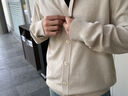 By Creations【可機(jī)洗】商務(wù)POLO領(lǐng)羊毛針織開衫男士易打理保暖休閑毛線衣外套 燕麥色 XL 曬單實(shí)拍圖