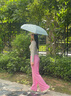 大光明（GBU）大光明雨傘折疊傘高級(jí)感晴雨兩用遮陽(yáng)傘防紫外線便攜式迷你膠囊傘 淺藍(lán)色-櫻語(yǔ)花箋（五折傘 曬單實(shí)拍圖