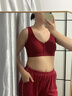 貓人前扣媽媽內(nèi)衣女中老年專用聚攏收副乳防下垂背心式秋冬保暖文胸罩 安可拉紅 L （建議95-115斤 34/75ABC) 曬單實(shí)拍圖