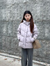 波司登（BOSIDENG）25新款冬季羽絨服女短款連帽加厚90絨百搭保暖外套B250245128 淡丁香紫6113-趨勢推薦 S 160/88A 體重約100-110斤 曬單實(shí)拍圖