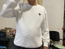 羅蒙（ROMON）衛衣男秋冬季休閑長(cháng)袖T恤男士打底衫百搭上衣服男裝 白色 L 曬單實(shí)拍圖