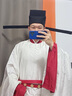 米詩(shī)德（MISHIDE）戰國袍男大袖原創(chuàng  )白色淺金暗花緞大放量傳統漢服宋制圓領(lǐng)袍【元晏 淺金暗花緞單?袍 L 均碼 曬單實(shí)拍圖