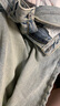 森馬（Semir）森柔牛仔|牛仔褲女抓毛闊腿褲街頭個(gè)性冬季寬松長(cháng)褲103724124001B 曬單實(shí)拍圖