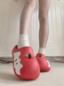 chedoir猜島蘋(píng)果棉拖鞋女款秋冬季半包跟防水耐臟可抽洗情侶家棉拖男 紅蘋(píng)果 40-41 【適合40-41腳穿】 曬單實(shí)拍圖
