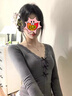 妙奕嘉蕾絲打底衫女內搭外穿洋氣新款修身緊身上衣高級感針織衫純欲辣妹 蝴蝶結蕾絲花邊V領(lǐng)內搭 M 【建議95斤-105斤】 曬單實(shí)拍圖