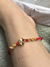 中國黃金（CHINA GOLD）黃金腳鏈女足金四葉草轉(zhuǎn)運珠紅繩七夕情人節(jié)禮物送女朋友老婆生日 足金四葉草金線腳鏈 曬單實拍圖