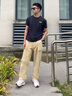 ACTUP呂小虎春秋套裝日系潮牌大口袋工裝直筒休閑褲男一套搭配長袖襯衫 卡其色 淺(長褲) XL 180 曬單實拍圖