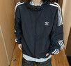 adidas經(jīng)典三條紋運動(dòng)連帽夾克外套男女秋季阿迪達斯三葉草 黑色   L 曬單實(shí)拍圖