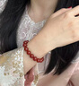 中國(guó)黃金（CHINA GOLD）10mm紅瑪瑙手串男女串珠手鏈飾品轉(zhuǎn)運(yùn)珠本命情人節(jié)生日禮物送女友 【今/次日達(dá)】10mm紅瑪瑙手串 曬單實(shí)拍圖