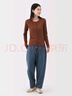 無(wú)印良品（MUJI）女式 木棉混 牛仔桶形褲 女款褲子 25年秋季 女裝 蘿卜褲 淺藍(lán)色 S (155/62A) 曬單實(shí)拍圖