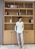貓人（MiiOW）男士睡衣男100%純棉春秋圓領(lǐng)長(cháng)袖家居服防螨抑菌可外穿25年新品 茶白色 【100%全棉 新升級】 XL （建議125-150斤） 曬單實(shí)拍圖