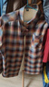 馬登工裝搖粒絨格紋襯衫外套男美式復古格子加絨保暖男士長(cháng)袖襯衣秋冬 藍棕色 【袖子不加絨】 XL 曬單實(shí)拍圖
