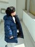 帕西爺爺兒童羽絨服中長(zhǎng)款連帽加厚95白鴨絨加厚防風(fēng)男童女童厚吐司羽絨服 藏藍(lán) 130 充絨量148g 曬單實(shí)拍圖