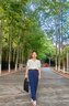 歐莎（OSA）夏天高腰九分休閑褲子女褲夏季薄款2025新款百搭顯瘦直筒西裝褲 藏藍(lán)色 L 曬單實(shí)拍圖