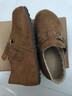 鹿季復古加絨勃肯鞋女2025秋冬季新款懶人一腳蹬休閑配裙子低幫小單鞋 棕色 37 曬單實(shí)拍圖