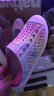 Skechers斯凱奇童鞋女童洞洞鞋沙灘鞋夏季一腳套印花透氣兒童涼鞋302114L 【彩虹】淺粉色/LTPK 35 曬單實(shí)拍圖
