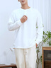 無(wú)印良品（MUJI）男式 防紫外線(xiàn)華夫格 亨利領(lǐng)長(cháng)袖T恤男士打底衫男款春季 硬核防曬 米白色 L (175/100A) 曬單實(shí)拍圖